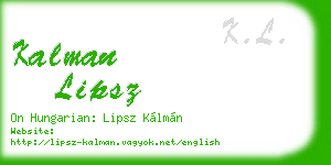 kalman lipsz business card